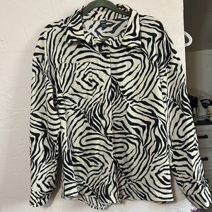 Zebra button down shirt